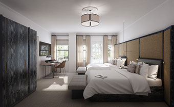 accessible guestroom with two double beds